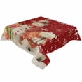 thumbnail image 2 of Red Christmas Tablecloth Square Table Cloth 54x54, Waterproof Tablecloth Outdoor Table Cloth, Xmas Snowman Bear Snowflake Washable Table Cover for Kitchen Dining Party, 2 of 8