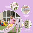 thumbnail image 3 of PLAYOUT KIDS | Resbaladilla Infantil 2 en 1 con Canasta de Básquetbol Color Rosa Plástico Resistente Interior Exterior 1.75m, 3 of 4