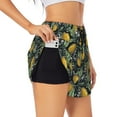 thumbnail image 3 of Lsque Citrus Fruits Elegant Lemons Printed Women's Running Shorts with Liner Pockets,Elastic Quick Dry Workout Athletic Gym Yoga Shorts,Womens High Waist Shorts-Large, 3 of 9