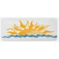 thumbnail image 1 of Modern Kitchen Mat, Source of Life Sun Like Beams and Wave Like Clouds Image Print Illustration, Plush Decorative Kitchen Mat with Non Slip Backing, 47" X 19", Yellow Blue, by Ambesonne, 1 of 1