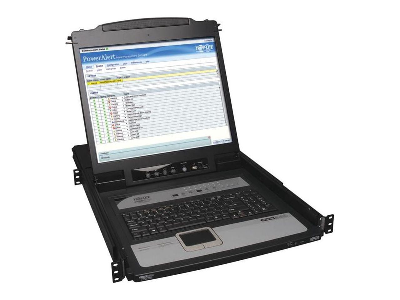 Tripp Lite by Eaton NetDirector 16-Port 1U Rack-Mount Console IP KVM Switch with 19 in. LCD - 16 Computer(s) - 19" LCD - 1280 x 1024PS/2 PortUSBVGA - Keyboard120 V AC, 230 V AC Input Voltage - 1U High