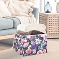 thumbnail image 3 of Yayeee Collapsible Cube Storage Bin with Lid Fabric Closet Decorative Basket with Handles, Pink and Purple Flowers, 3 of 7