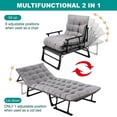 thumbnail image 4 of ABORON Living Room Chairs, 3 in 1 Folding Chair & Bed for Living Room/Bedroom/Office, Folding Lounge Chair Reclining Patio Chairs with Mattress for Indoor Outdoor, 4 of 10