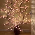 thumbnail image 3 of Cherry Blossom Branch LED Light, Ambient LED Light, DIY Shape Light, 63 Inch USB Powered Warm Glow Flexible Vine with Sakura Flowers Decor, for Bedroom Wall Living Room Party Indoor Decoration, 3 of 9