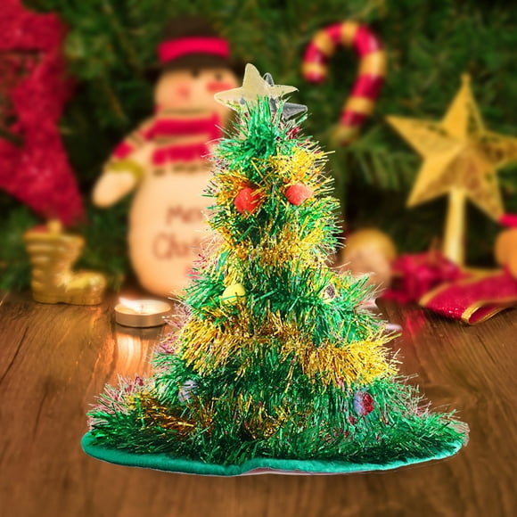 Dvkptbk Chapeau de Noël Led Chapeau de Noël Décoration de Noël Fournitures Non Tissé Soie de Pluie Chapeau de Fête Fournitures Habillage, Chapeaux de Fête de Noël Décorations de Noël en Liquidation