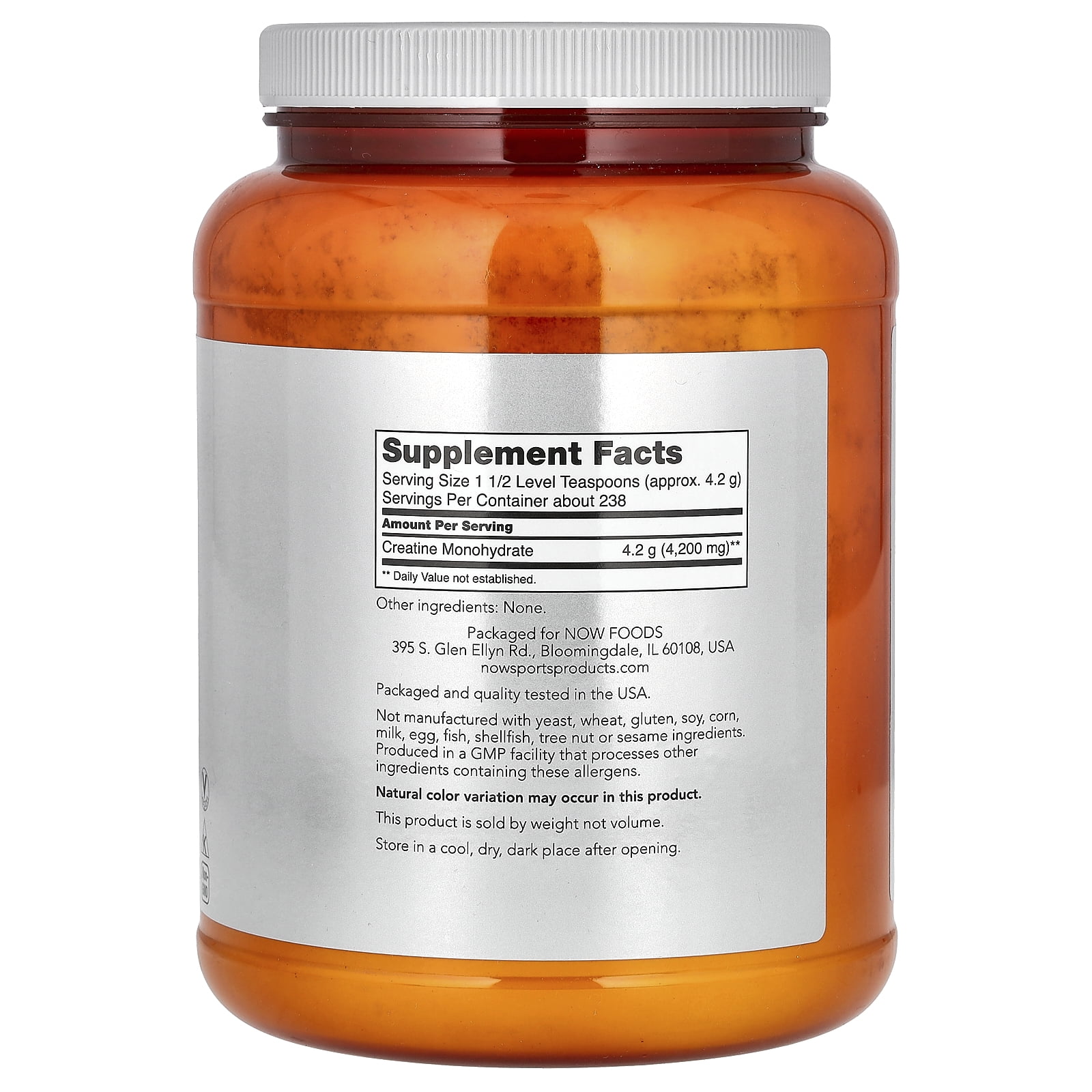 NOW Foods Sports, Micronized Creatine Monohydrate, 2.2 lbs (1 kg)
