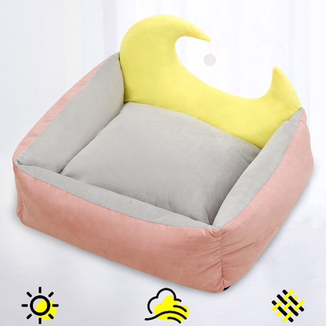 Fiudx Cama para Mascotas con Forma de Flor, Diseño Suave y Relajante, Base Transpirable y Antideslizante, Sueño Cómodo, Apta para Perros y Gatos, Lavable, 40 X 40 Cm para Mascotas de Menos de 4 Kg.