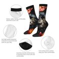 thumbnail image 3 of KLL Colorful Floral Black Dog Print Cool Socks Men's Women's Crew Socks Funny Crazy Novelty Stockings, 3 of 6