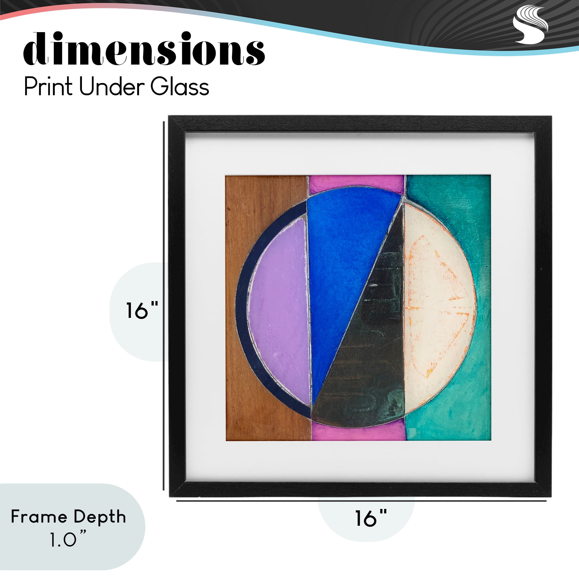 Stupell Industries Split Symmetry Circle Black Framed Print Under Glass, design by Matthew Finger