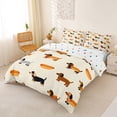 thumbnail image 2 of Homewish Funny Dachshund Duvet Cover Queen,Hot Dog Bun Queen Bedding,Cream,Polkadot Reversible,3-Piece,1 Duvet Cover and 2 Pillowcases, 2 of 6