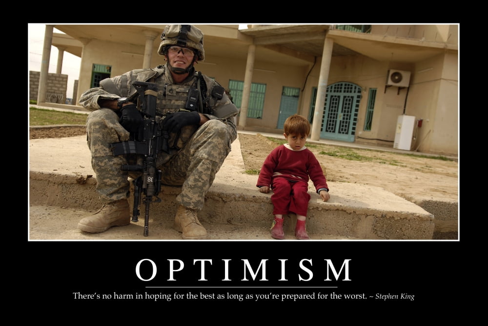 Optimism Inspirational Quote and Motivational Poster Canvas Art - Stocktrek Images (34 x 23)