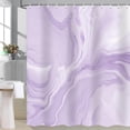 thumbnail image 4 of Lavender Purple Marble Shower Curtain, Abstract Modern Shower Curtains for Bathroom Decor, Aesthetic Ink Art Chic Elegant Waterproof Fabric Shower Curtain Set with Hooks, 72x72 Inch, 4 of 6