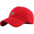 thumbnail image 1 of Marijuana Leaf Red Dad Hat Baseball Cap Polo Style Adjustable Cannabis Weed Kush Pot Green 420 Grass Retro Ganja Stoner Hemp, 1 of 4