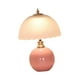thumbnail image 3 of Lámpara de mesa con forma de hongo, ideal como luz de noche para dormitorio, con pantalla de cristal abovedada. Rosa, 3 of 9