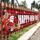 thumbnail image 2 of Pancarta de Feliz Navidad de 250 cm de largo para colgar, pancarta a cuadros estilo búfalo con árbol de Navidad de Papá Noel para decoración de fiestas navideñas en el patio, 2 of 5