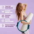thumbnail image 2 of 14" Yoga Rings With Padded Handles & Pilates Ring Fitness Circle - Lightweight & Durable Foam Padded Handles Flexible Resistance Exercise Equipment For Toning Arms Thighs/Legs & Core, 2 of 7