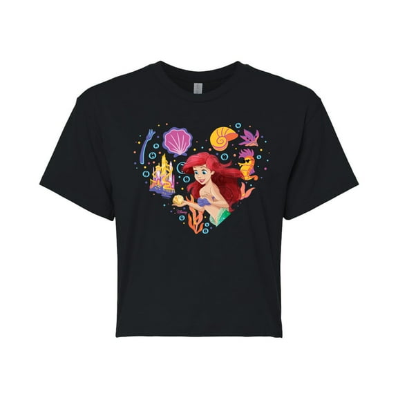 Disney Princess - Heart Ariel - Junior's Cropped T-Shirt