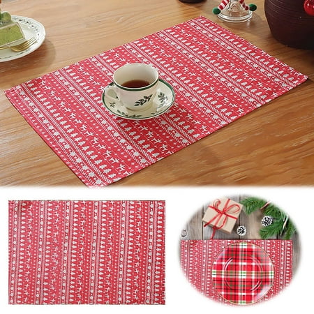 

Jungdeepe Christmas Tree Printed Placemat Christmas Placemat Table Heat Mat Kitchen Furniture Placemat Christmas Wind Placemat And And Table Mats Dining Table Mats with Wicker Table Small Kitchen