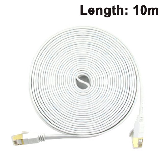 Câble Ethernet Cat 7, Câble Ethernet Blindé Plat RJ45 Réseau Cordon LAN Support 10Gbps 600Mhz - Compatible avec Réseau Cat5/Cat6