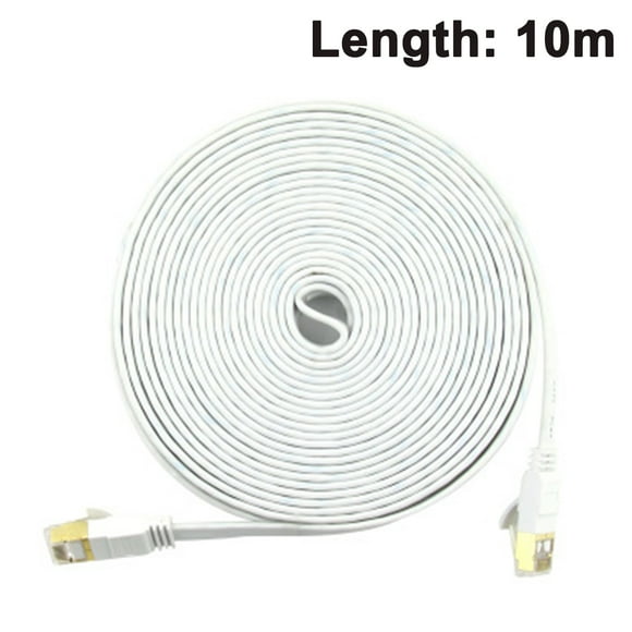 Cat 7 Ethernet Cable, Shielded Ethernet Cable Flat RJ45 Network LAN Cord Support 10Gbps 600Mhz - Compatible with Cat5/Cat6 Network