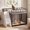 Black+White, variant on Advwin Loft Style Dog Crate Furniture with Stairs & Storage Shelves, Heavy Duty Wooden Indoor Dog Kennel with Wheels, Lockable Door, Detachable Pet Bunk Bed with Guardrails, Black+Walnut