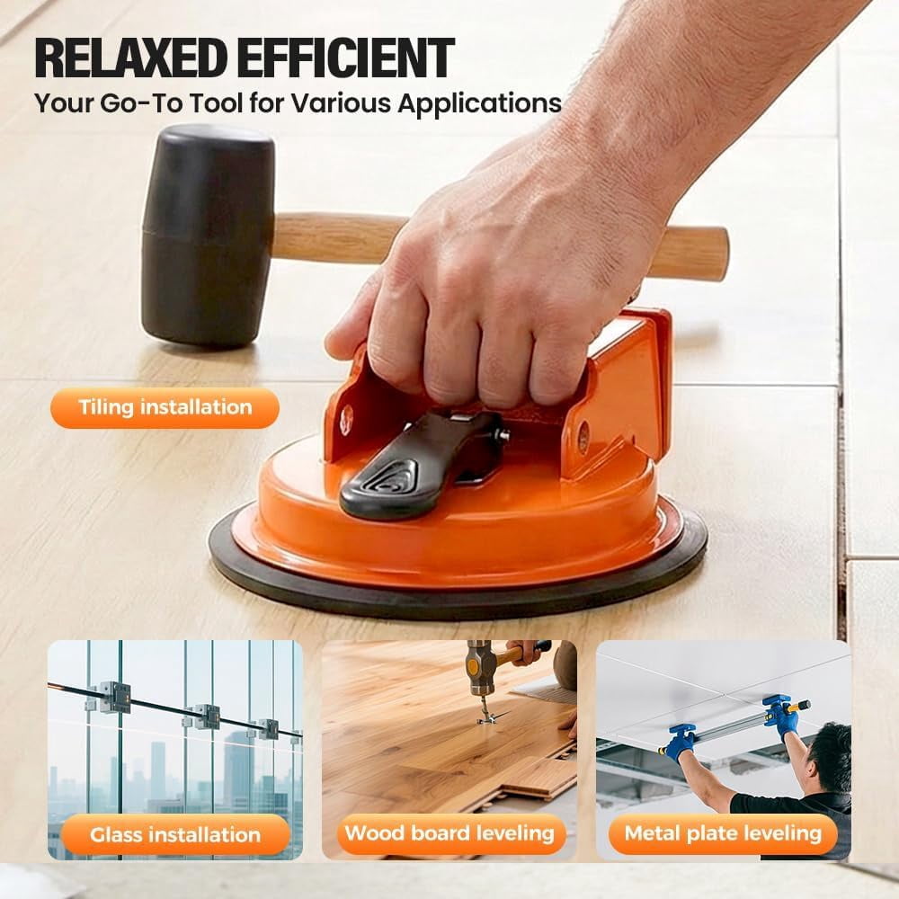 Floor Gap Fixer Tool, Heavy Duty Suction Cup Floor Gap Repair Tool with Rubber Hammer, Laminate Flooring Tools for Vinyl Plank, LVP & Wood Floors, Professional Flooring Installation Tool