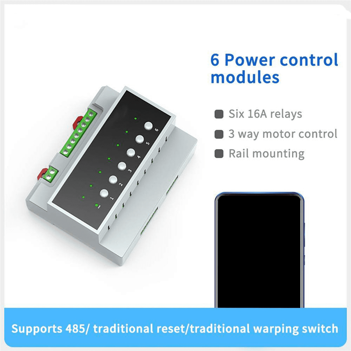 2X Tuya Smart Zigbee 6CH Relay Switch Module Remote Control Appliance Control Module Supports 3-Way Motor Control,2 x Relay Switch Module,Grey