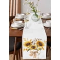 thumbnail image 4 of ERUNPONLY Sunflower Table Runner - 70 Inch Long Farm Country Floral Botanical Plaid Bow Cotton and Linen Blended Dress Scarves Farmhouse Table Runner for Kitchen Dining, Coffee Table, 13" x 70", 4 of 8