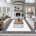 thumbnail image 4 of White Greek Key Large Area Rugs for Bedroom Living Room, Soft Non Slip Carpet Bedside Rug, Geometric Greece Ancient Farmhouse Geo Rectangular Floor Cover Kitchen Accent Rug 5'x8' for Office, 4 of 9