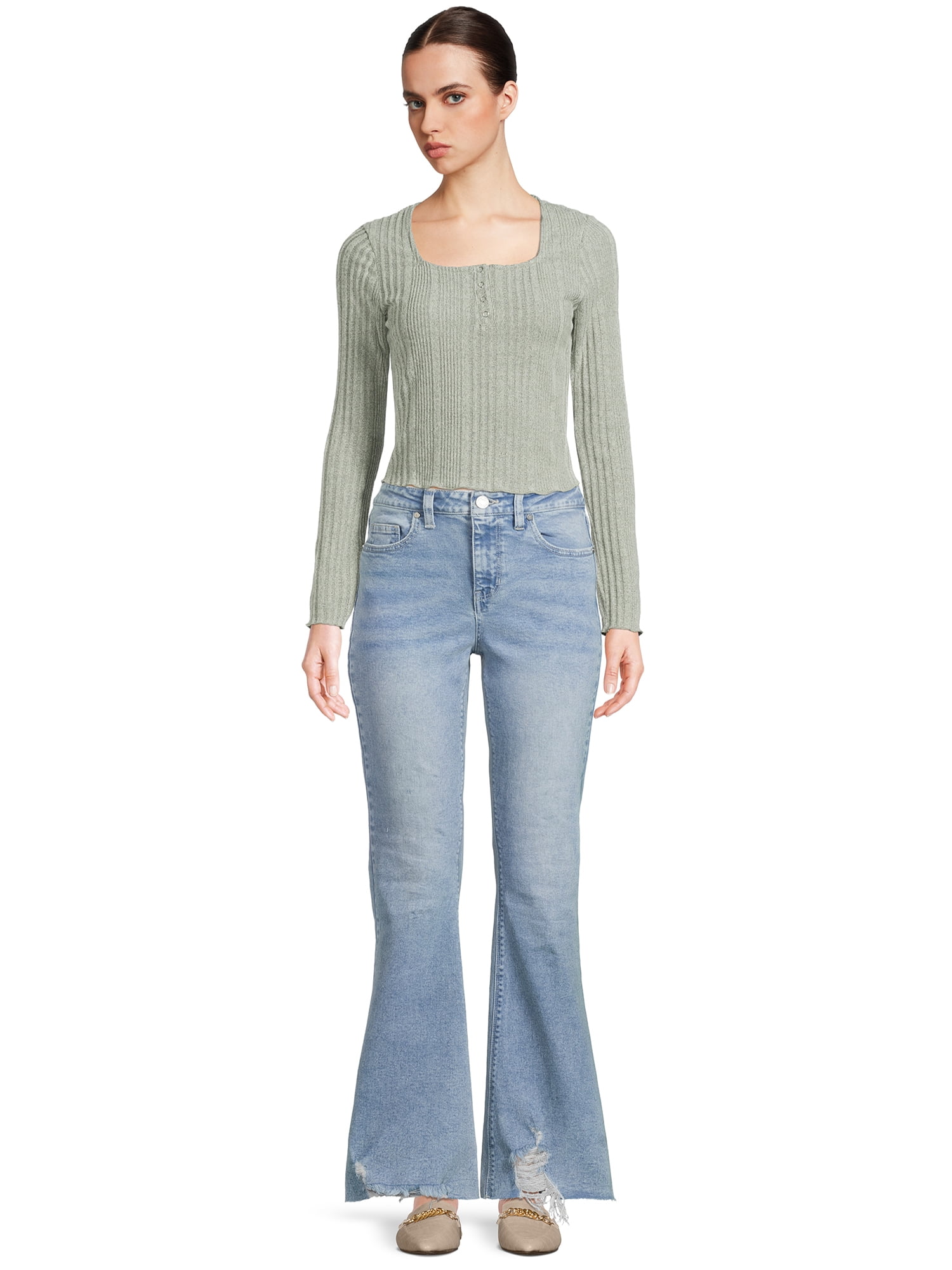 Self Esteem Juniors Square Neck Henley Top