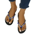 thumbnail image 4 of Utoimkio Flip Flops for Women Women's Plus Size Platform Miter Foot Bright Diamond Beach Slippers, 4 of 9