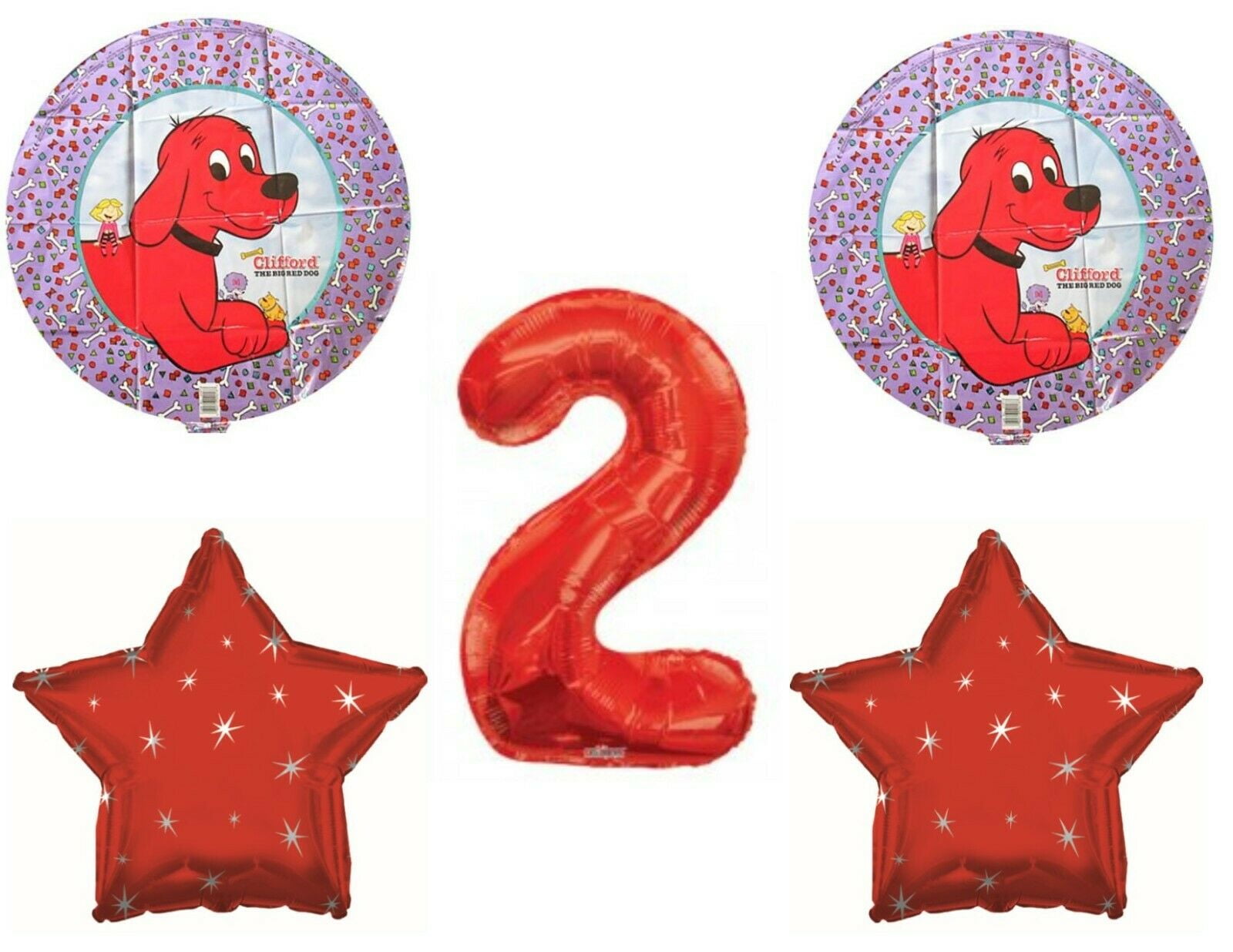 Clifford Big Red Dog 2nd Second Happy Birthday Party Balloons