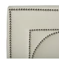 thumbnail image 4 of SAFAVIEH Solania Glam Upholstered Bed Frame with Nail Head, Queen, Cream, 4 of 7