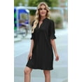 thumbnail image 6 of Summer Dresses for Women V Neck Short Sleeve Casual Shift Dress Black L, 6 of 9