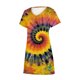 thumbnail image 5 of Vestido holgado de manga corta con cuello en V suelto informal para mujer Pompotops ghjkhdj10991, 5 of 6