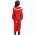 thumbnail image 4 of CAIVO Children Long Sleeve Christmas Red Hooded Christmas Jumpsuit Sets Relaxed Fit Toddler Daily Wear, 4 of 8