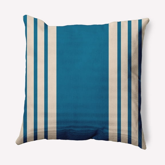 Simply Daisy 16" x 16" Stripe Indoor/Outdoor Polyester Throw Pillow, Autumn Blue