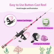 OUTGOO Kids Fishing Pole with Spincast Reel Telescopic Fishing Rod Combo Full Kits for Boys, Girls, and Adults