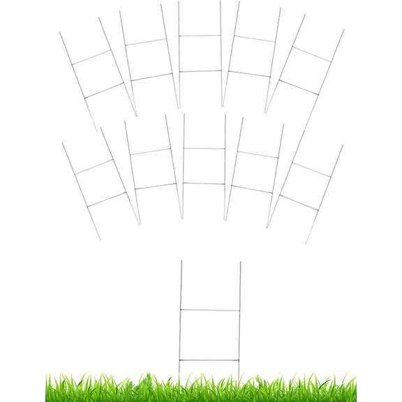 10 Pack H Frame Wire Stakes for Yard Signs,18'' x 7'' Yard Sign Stakes Metal for Corrugated Plastic Signs Halloween Yard Sign Holder