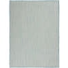 Nourison Courtyard Indoor/Outdoor Ivory Aqua 4' x 6' Area Rug, (4x6)