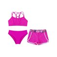 thumbnail image 3 of vastwit Girls 3 Piece Bathing Suit Summer Seaside Beachwear Rash Guard Swimsuit Bikini Tankini Set Hot Pink 8, 3 of 5