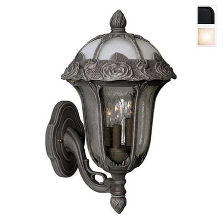 

Large Bottom Mount Light with Alabaster Glass-Black