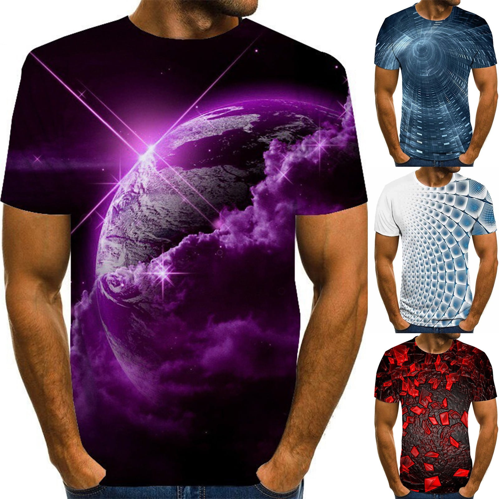 Funny Hypnosis 3D T-Shirt Men Women Colorful Print Casual Short Sleeve Tee HK 