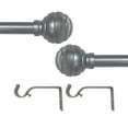 thumbnail image 2 of PowerSellerUSA Decorative Telescopic Metal Curtain Rod, 28" to 48" Contemporary Round PVC Finials, Ultra Durable Brackets 3/4" Diameter Window Drapery Rod, Iron - Spherical Finial, 2 of 6
