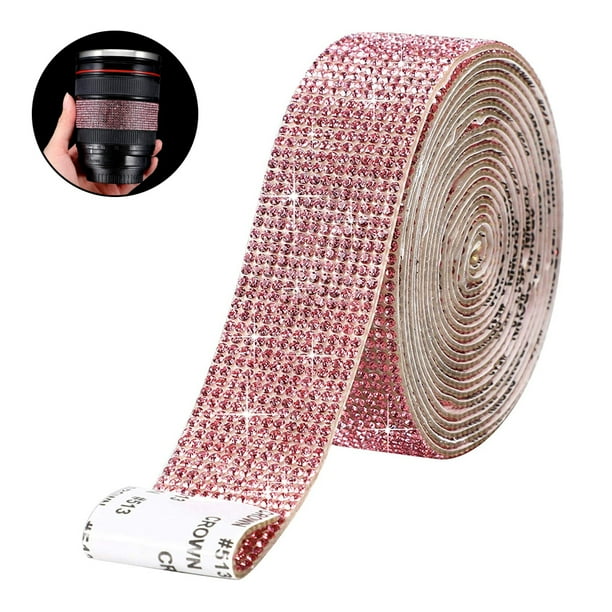 Tiras autoadhesivas de diamantes de imitación, cinta adhesiva de cristal ostentoso de diamantes, rollo de cinta de joyería artesanal con diamantes de imitación para decoración navideña de teléfono de coche DIY Vhermosa 221997-2