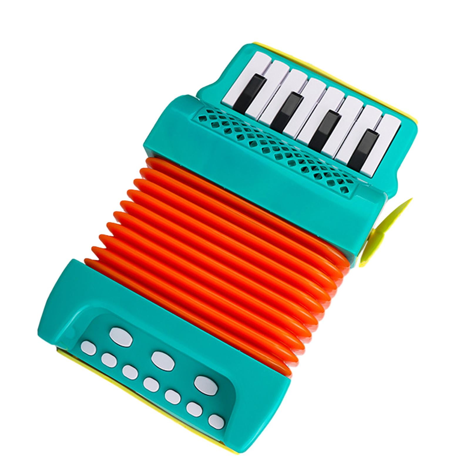 LeeQinersw 10 Keys 8 Bass Piano Accordion Educational Toys Early Childhood Development Kids Green