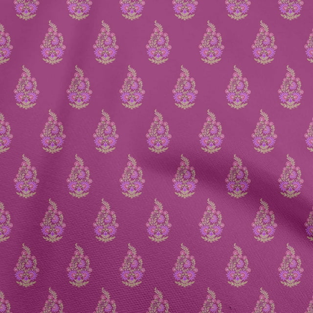 oneOone Silk Tabby Purple Fabric Block Fabric For Sewing Printed Craft Fabric By The Yard 42 Inch Wide