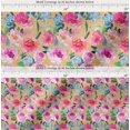 thumbnail image 2 of Soimoi Cotton Voile Fabric Flower & Leaves Watercolor Printed Craft Fabric by the Yard 56 Inch Wide, 2 of 7