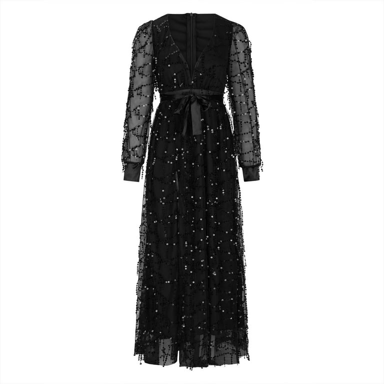 chinese dress ladies Fringe Midi Dress - Black