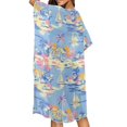 thumbnail image 4 of HELLHERO Island Sunset Long Kimono Swimsuit Cover Up Fashion Polyester Lightweight Beach Cover Up, 4 of 6